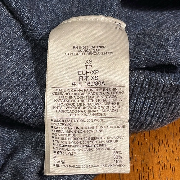 Gap blue heathered maxi buttoned v-neck cardigan - Picture 5 of 5